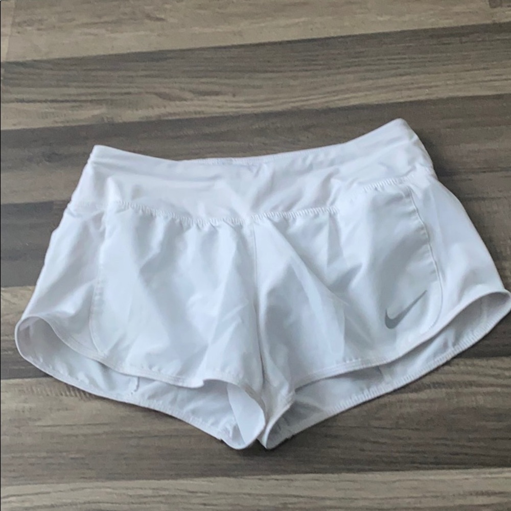 White Nike Running Shorts